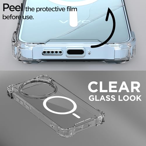 Image of Amazon Basics Back Cover for Vivo X300 5G Mag-Safe Shockproof PC + TPU Protective Case Magnetic Support Bumper Case (Transparent Mag-Safe)