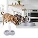 Syyavrrta Pet Double Bowl with Water Bottle for Cats and Small Dogs - Convenient Feeding Solution with Removable Dispenser
