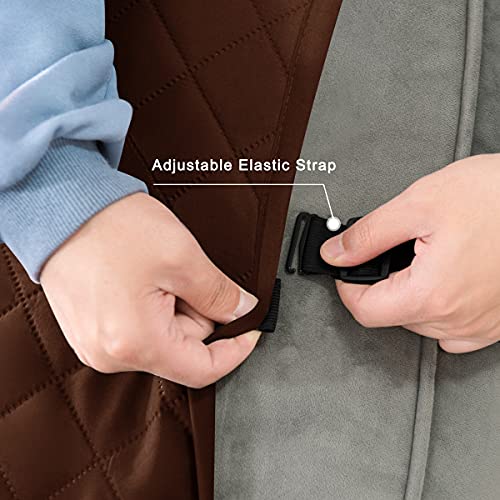 Toyabr Recliner Sofa Cover Reversible Large Recliner Chair Cover With Elastic Adjustable Strap Fitted Seat Width Up To 28 Inches Great For Home With Pets And Kids(Large,Chocolate) #TOP4