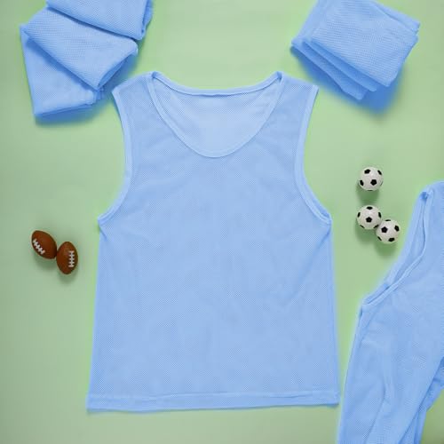 Image of Sintege 12 Pcs Soccer Pinnies Pennies Jersey Scrimmage Vest Sports Practice Jersey Mesh Basketball Vest for Youth Adult Kids