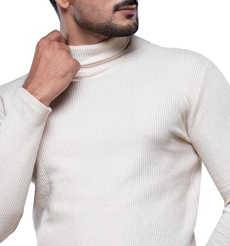 URBAN BUCK Turtleneck Men Shirt Long Sleeve Ribbed Knitted Casual TShirt Slim Fit Cotton Turtle Neck Pullover Sweater3