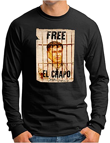 T-shirt El Chapo manches longues homme noir pour affirmer votre style