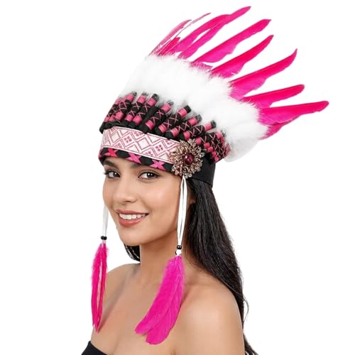 Diadema de sombrero tribal indio brillante para destacar en una ocasión única