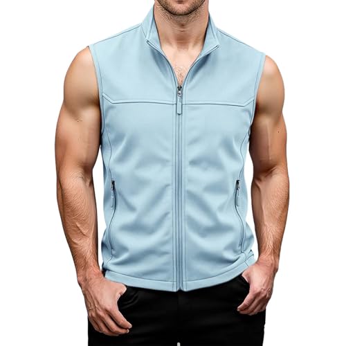 Gilet sans manches zippé outdoor pour entraînement athlétique léger