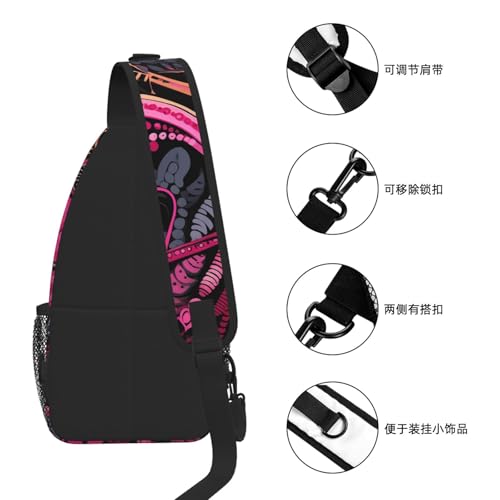 Mochila Tipo Crossbody Sling para Mujer y Hombre Negra miniatura 7