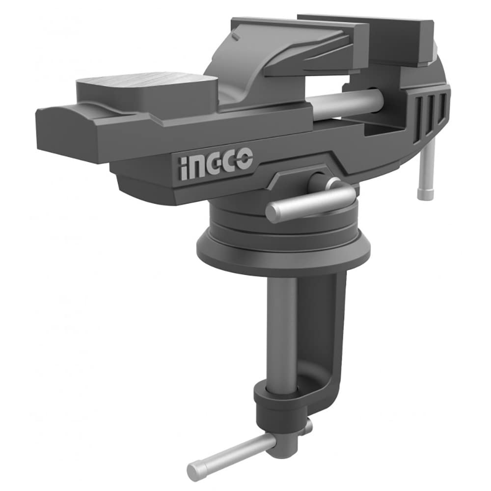 Ingco Hbv082 Morsa Da Banco Girevole Larghezza 60 Mm Forza Max Serraggio 1000 Kg
