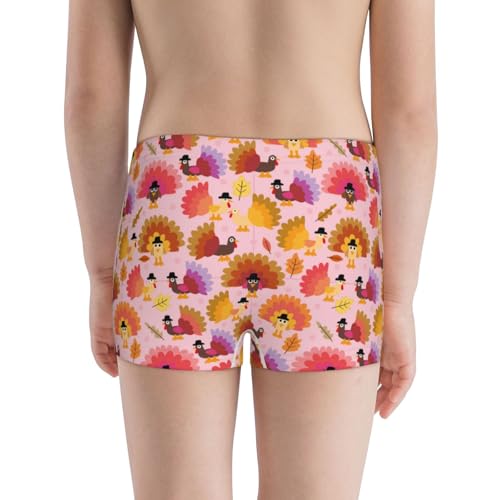 Boys' Cotton Boxer Brief Soft Underwear-Happy Thanksgiving Turkey3