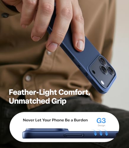 Image of TORRAS Slim Fit for iPhone 17 Pro Case Thin 6.3 inch Velvety Matte Blue