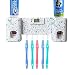 Guiguiyue Toothbrush Holder Automatic Toothpaste Dispenser Set Dustproof with Super Sticky Suction Pad Wall Mounted Kids Hands Free Toothpaste Squeezer for Bathroom Accessories Kit