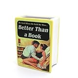 Lenny Mud Better than a Book, snarky pencil holder, funny gift for reader, decoupaged book vase