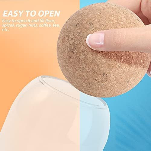 UPKOCH Glass Canister with Cork Lid Food Storage Jar Glass Food Storage Container for Kitchen Counter Coffee Tea Nuts 500ML