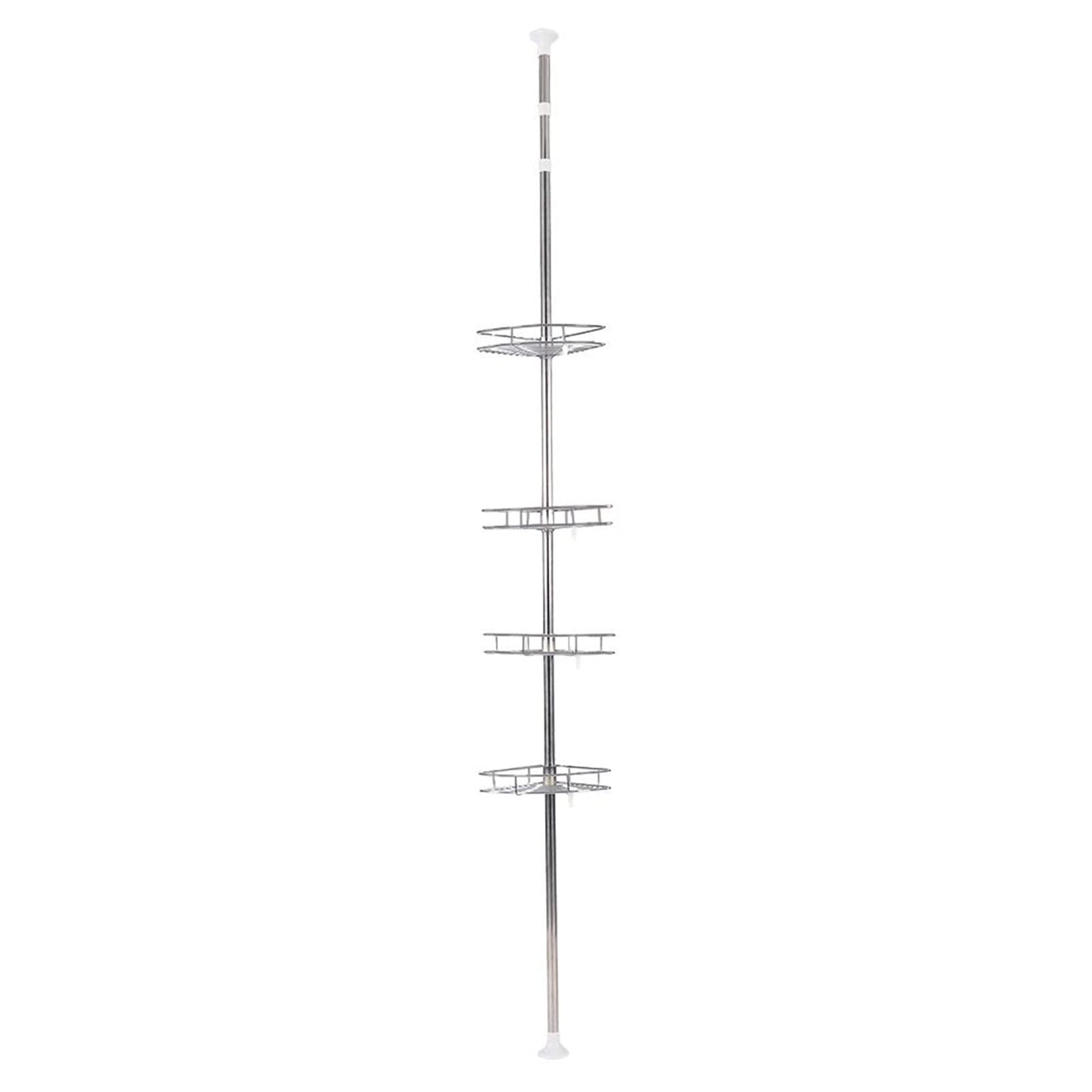 Pongnas Shower Shelves 4 Layers Stainless Steel Shower Caddy Shower Storage 190-310cm Adjustable Height for Toiletries Bathroom