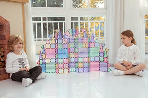 Megagontiles 120Pcs Magnetic Tiles | Stem Authenticated |Magnetic Blocks | Star Magnetic Tiles | Magnetic Building Blocks| Toddler Boys Girls 3-10 Year Old | Idea Books & Storage Bag #TOP3