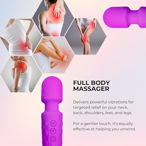 Image of Magic Full Body Massager for Stress & Pain Relief | Compact & Waterproof | 5 Speed Modes | Relaxation | Travel & Skin Friendly | Stress & Pain Relief - Purple