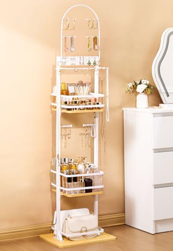 Homde Women Jewelry Holder Organizer: Large Metal Storage Stand for Necklaces Bracelets Earrings - Display for Fashion Women