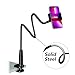 Cell Phone Clip Bed Stand Holder, with Grip Flexible Long Arm Gooseneck Bracket Mount Clamp for Desk, Compatible with iPhone 14 Pro Max XR X 8 7 6 or Other 3.5-7