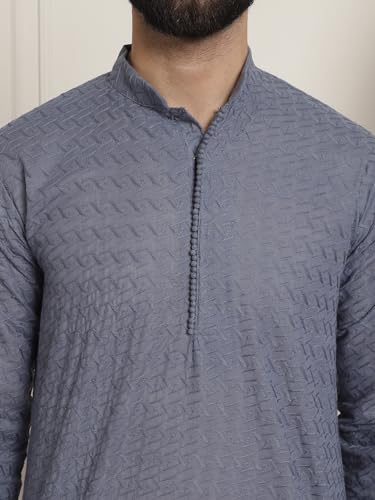 Image of SOJANYA Men's Silk Blend Regular Fit Casual (Since 1958 Woven Design Kurta with Churidar & Embroidered Nehru Jacket