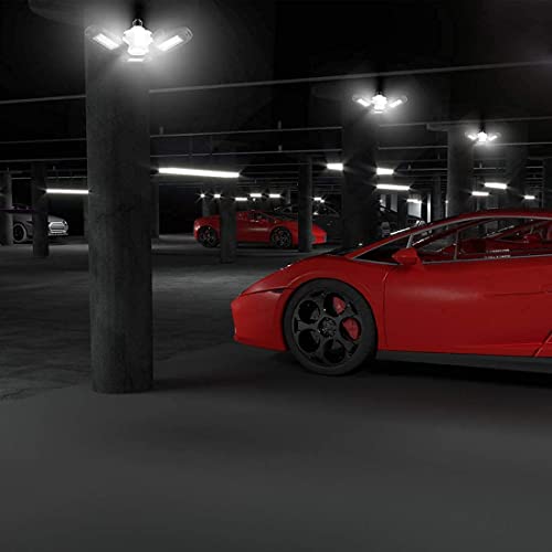 Oooled 2 Pack Led Garage Lights, 80W Led Garage Lighting, Deformable Led Garage Lights Supporting E26 Screw Socket, 9600Lm 6500K Super Bright White, Led Lights For Garage, Workshop, Basement #TOP6