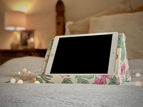 Purple Lime Floral Cheese Plant Tablet and Book Cushion Pillow Stand Holder - Image 6