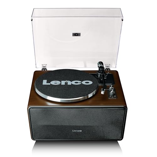 Lenco LS-470WA Platine Vinyle Tout-en-Un avec Haut-Parleurs Intégrés (80W), Bluetooth, Entraînement par Courroie, et Cellule Audio Technica – Finition Noix Élégante - Les Beatles, Paul McCartney, John Lennon, RIngo Starr, George Harrison Lenco LS-470WA Platine Vinyle Tout-en-Un avec Haut-Parleurs Intégrés (80W), Bluetooth, Entraînement par Courroie, et Cellule Audio Technica - Finition Noix Élégante – Image 3