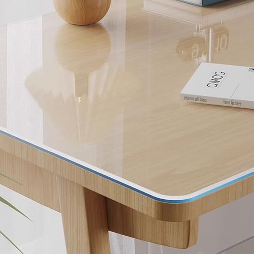 Mantel de PVC Transparente, Impermeable, Resistente al Calor y a la Grasa, Lavable, Transparente, con Esquinas Redondeadas, Transparente y Duradero, Ideal para Comedor, Cocina y of
