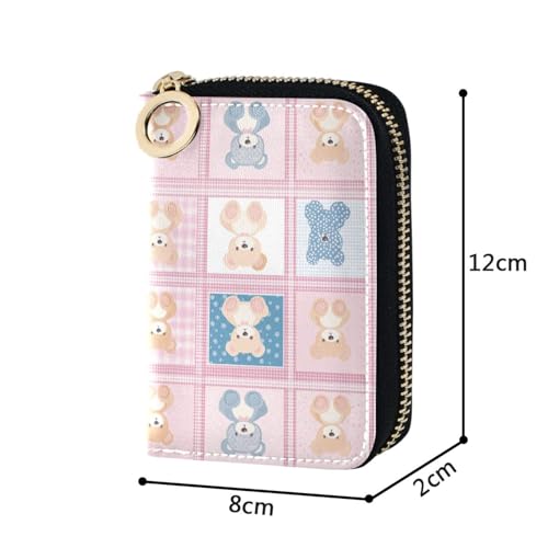 Cute Bear Women’s Zippered Card Case Palm-Sized PU Leather Wallet with RFID Protection Full Zip Design Holds Cards Coins & Cash for Everyday or Travel Use4