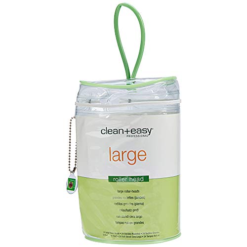 Clean + Easy Large Wax Roller Heads – Roll On Wax Refill Applicators for Waxing Cartridge, Hair Removal for Legs & Body, 24 Pack