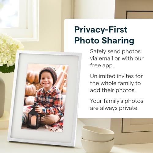 Image of Skylight Digital Picture Frame 2 - 10 inch Full HD Wi-Fi Touch Screen, 16GB Digital Photo Frame, Load Photos & Videos Directly from Phone, Anti-Glare - Ideal for Personalized Gifting, Classic White