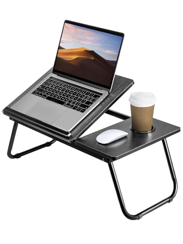 Holdfiturn Foldable Laptop Desk, Laptop Table with Cup Holder, Height Adjustable Computer Bed Tray Table, Reading Holder Notebook Stand for Eating Reading Working Holdfiturn Foldable Laptop Desk, Laptop Table with Cup Holder, Height Adjustable Computer Bed Tray Table, Reading Holder Notebook Stand for Eating Reading Working