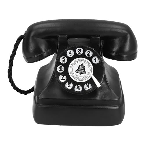 Teléfono fijo decorativo retro con disco giratorio miniatura 1