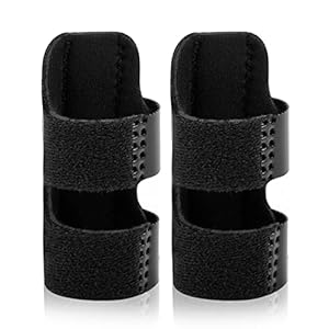 Doryum 2Pcs Finger Splints, Black Finger Brace Adjustable, Finger Straightener Support Finger Extension Splints for Sprains, Strain, Arthritis