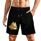 ビーチパンツ メンズ リラックマ 水着 短パン ボードショーツ スイムウェア サーフパンツ ショーツ スイムパンツ 寝ズボン ポケット付き オシャレ 水陸両用 涼しい 速乾 5分丈 おしゃれ 男性用 L