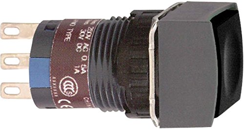 Pulsador cuadrado negro 1NANC : bouton poussoir carré noir pour circuit électrique