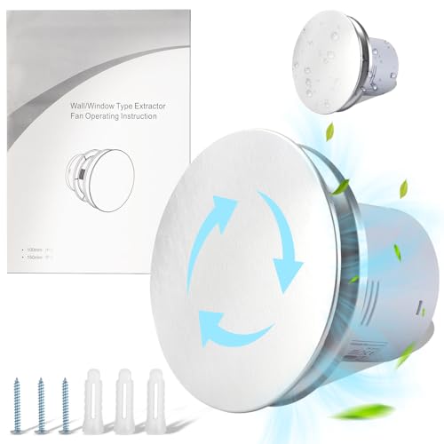 BestYiJo 100mm Extractor de Baño, Potente Extractor de Aire Silencioso, Ventilador de Baño, Ventilador de Tubo, ≤34 dB, Bajo consumo, Ideal para Baño, Cocina, Inodoro, Bajo consumo