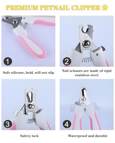 Image of Cat Bathing Bag & Nail Clipper for Bathing Set, Cat Shower Bag Anti Scratch or Bite Breathable Adjustable Mesh Grooming Washing Bag, Includes Pet Nail Clipper & File for Cats Washing