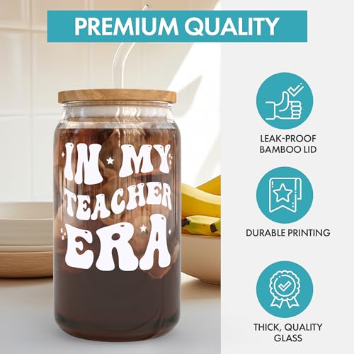KLUBI Teacher Gifts For Women - In My Teacher Era Cup with Lids and Straws 16 Ounce Coffee Tumbler Mug, Personalized Gifts for Her Graduation, New Job, Birthday - Image 5