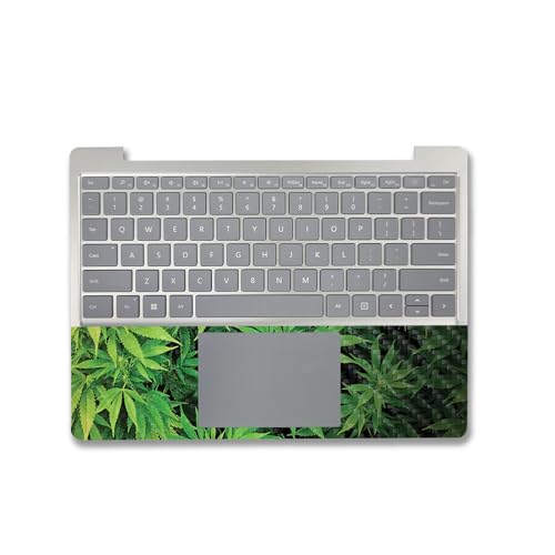 Image of MightySkins Carbon Fiber Skin Compatible with Microsoft Surface Laptop Go 3 (2023) Full Wrap Kit - Weed | Protective, Durable Textured Carbon Fiber Finish | Made in The USA