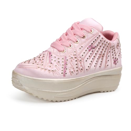Image of Vendoz Women Wedding Party Golden Sneakers