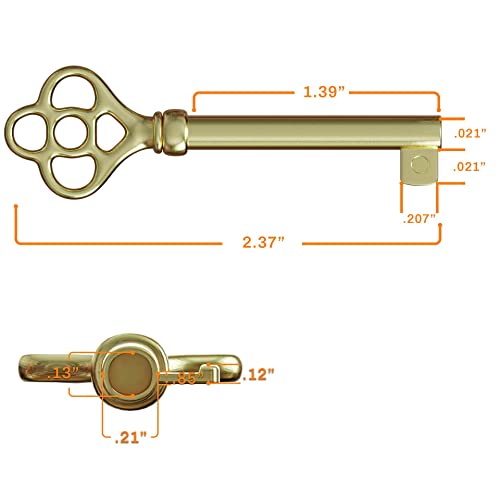 Ky-3Ab Brass Plated Hollow Barrel Skeleton Key For Antique, Vintage And Old Cabinet, Drawers Grandfather Clocks (1) #TOP3