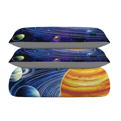 Parure de lit espace microfibre douce ensemble de literie 3 pièces avec zips - 4
