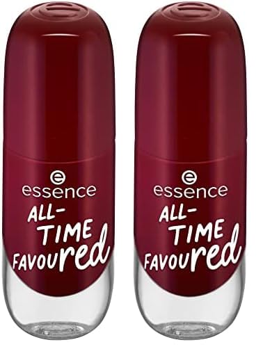 essence gel nail colour, Nagellack, Nr. 14, Rot, langanhaltend, Expressergebnis, schnelltrocknend, glänzend, acetonfrei, vegan, ohne Mikroplastikpartikel, ohne Konservierungsstoffe, 2er Pack (8ml)