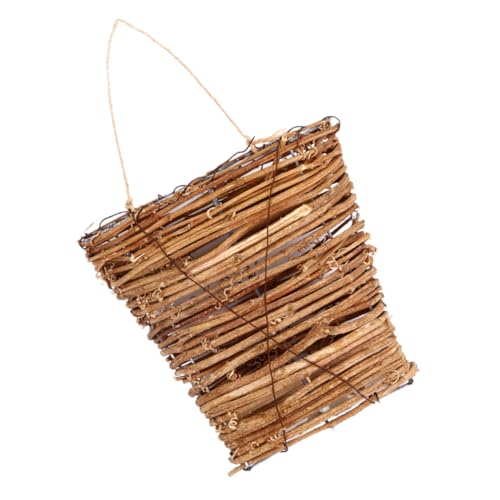Housoutil Hanging Basket Flower Storage Handmade Decorative Woven Basket for Balcony and Home