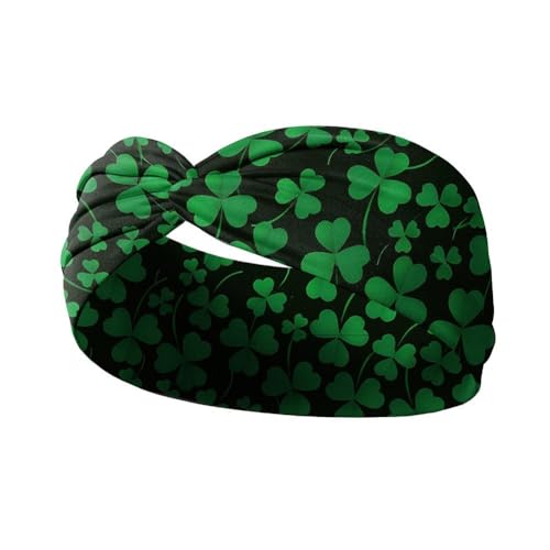 Diadema verde para el día de San Patricio, diadema con cruz impresa, para yoga, fiesta, Elas Sports E4W7, accesorios de vacaciones