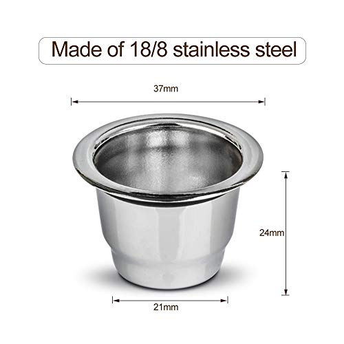 Anself Cápsulas de café reutilizáveis em aço inoxidável Filtro de xícara para cápsulas de café reuti