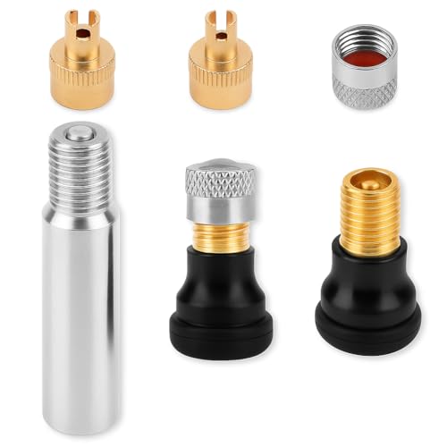 Mewtush 2 PCS Válvulas de Neumático Tubeless para Patinete con Adaptador Extensor de 4 cm, Compatibles con Xiaomi, Bicicletas, Motos y Coches, Accesorios Resistentes para Inflado Fácil
