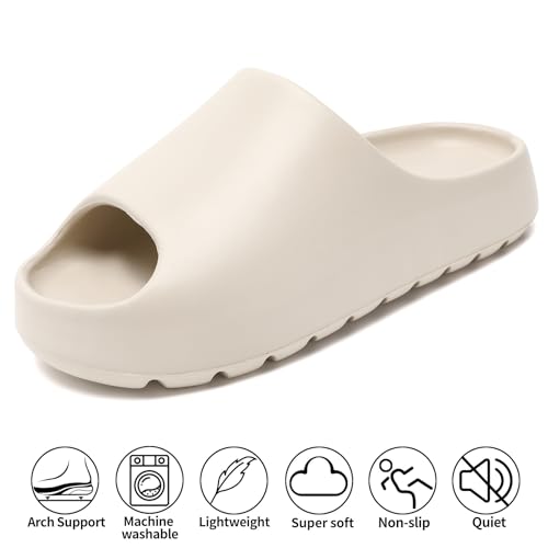 Image of Jaeynow Cloud Slides for Women,Unisex EVA Soft Recovery Slides,Thick Sole Open Toe Mens Pillow Slides Shower Shoes Outdoor&Indoor House Slippers