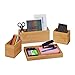Produktbild Relaxdays Schreibtisch Organizer, 4er Set, Stiftehalter, Bambus Ablage, Stifteschale, für Büro Utensilien, Briefe, Natur