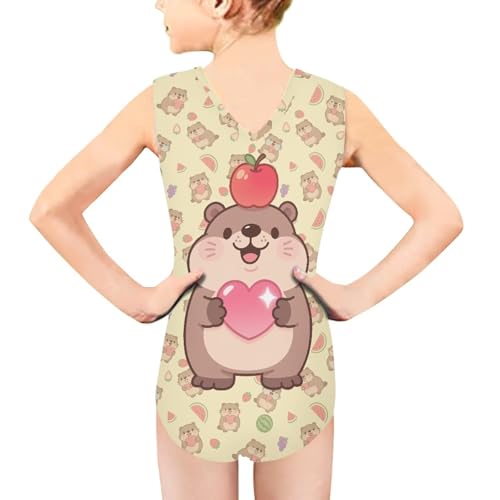 Image of Biyejit Girls Leotards Dance Sport Wear Gymnastics One-Piece Swimwear for Kids 3-14 Years