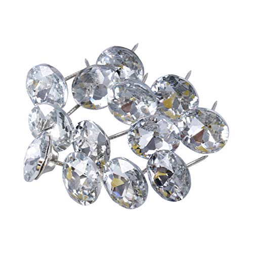 Healifty 30 Piezas sofá cabecero Diamante Cristal tapicería Botones tapicería Clavos Tachuelas Muebles Accesorios para Coser sofá tapizado Manualidades DIY 25mm
