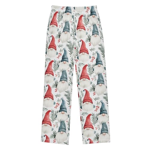 Boys' Pants Watercolor Christmas Red Blue Gnome Long Bottoms Jogger Pants Elastic Waist Trousers with Pockets S-XL